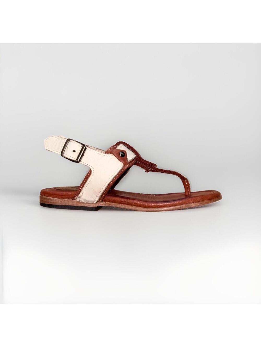 Freebird by Steven Sorrento Sandals Womens 7 Reddish Brown Cream Leather